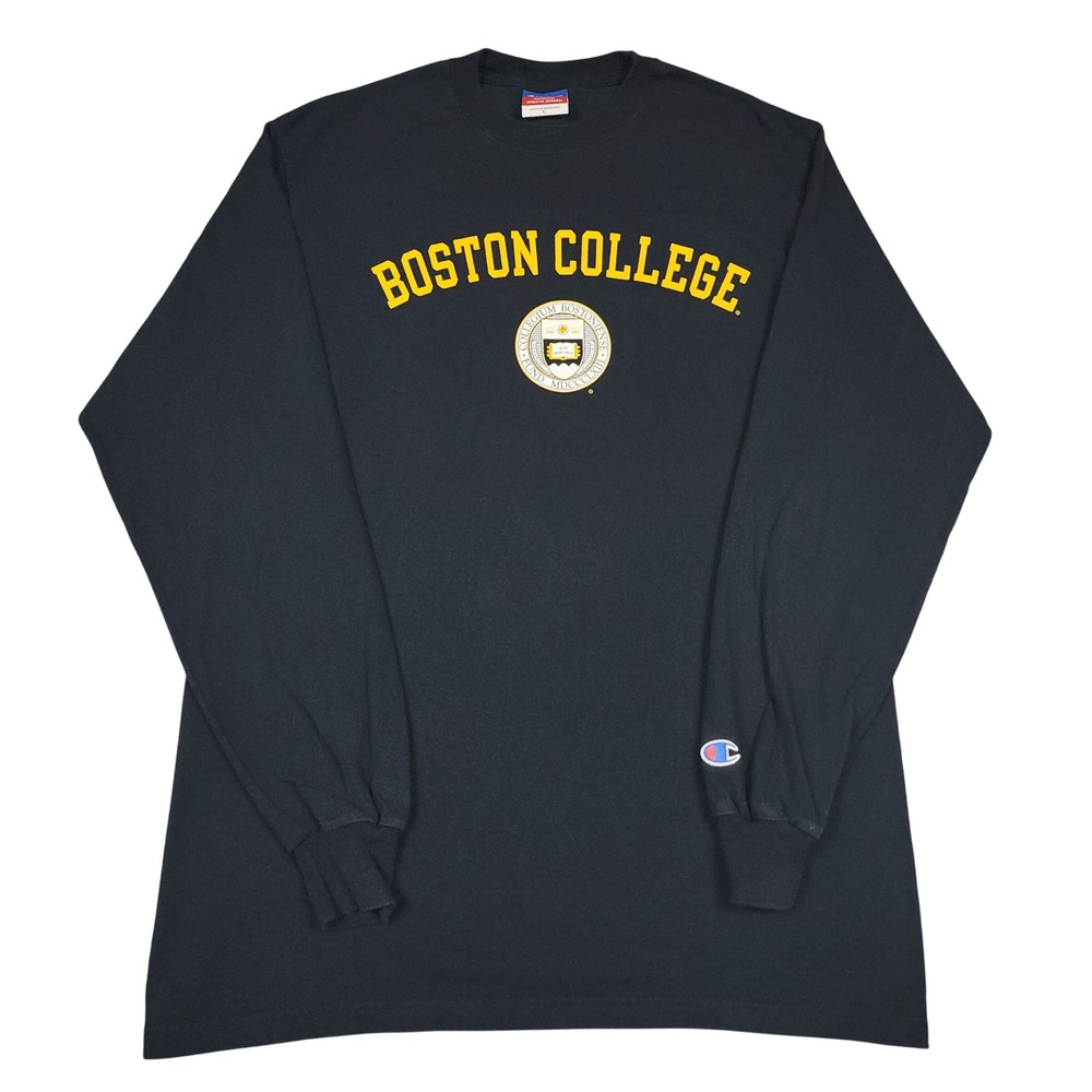 Boston College Eagles Long Sleeve Shirt Mens L Black Champion NCAA College Logo